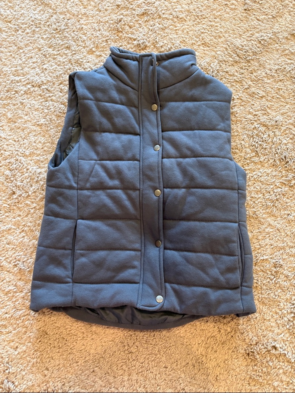 Grey Knit Puffer Vest